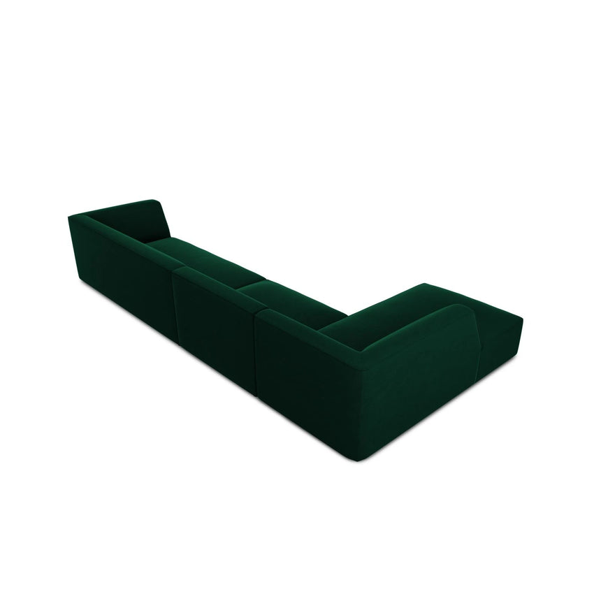 Ruby 5-Sitzer Ecksofa Links, mit Bezug aus Samt (Sal7) in Flaschengrün, 366x180 cm – Bild 8