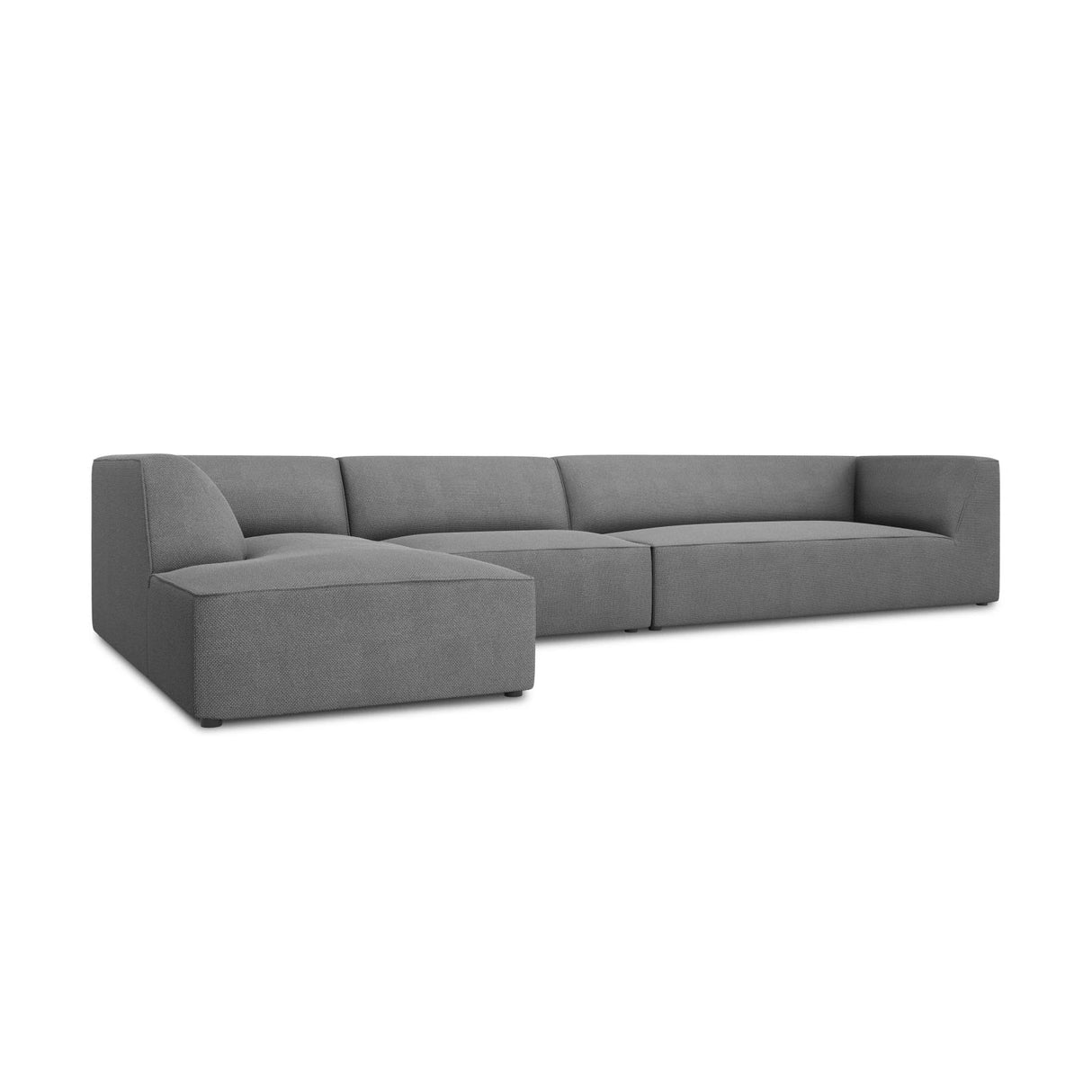 Ruby 5-Sitzer Ecksofa Links, mit Bezug aus Strukturierter Stoff (Ota11) in Grau, 366x180 cm – Bild 4