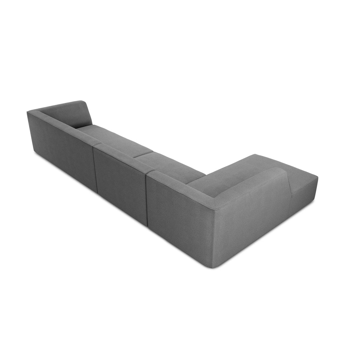 Ruby 5-Sitzer Ecksofa Links, mit Bezug aus Strukturierter Stoff (Ota11) in Grau, 366x180 cm – Bild 6