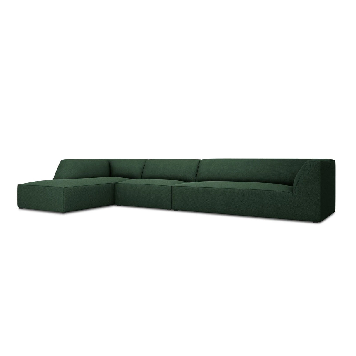 Ruby 5-Sitzer Ecksofa Links, mit Bezug aus Strukturierter Stoff (Ota14) in Grün, 366x180 cm – Bild 3