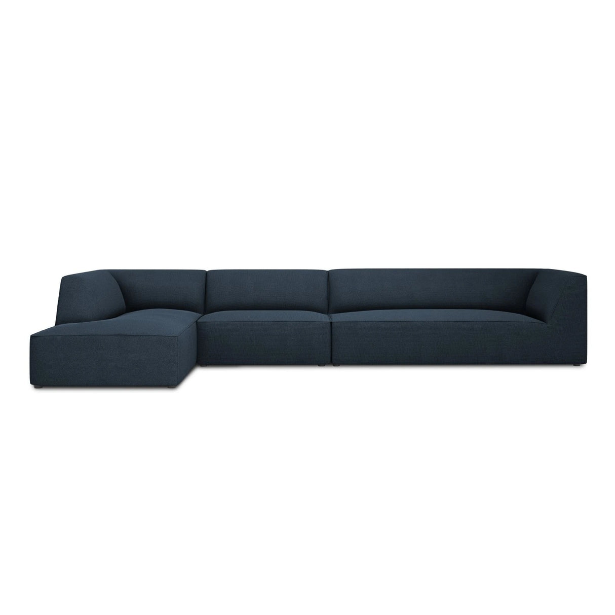 Ruby 5-Sitzer Ecksofa Links, mit Bezug aus Strukturierter Stoff (Ota18) in Marineblau, 366x180 cm – Bild 1