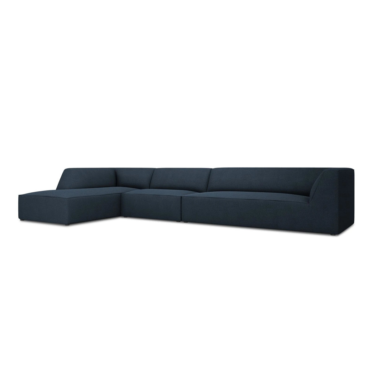 Ruby 5-Sitzer Ecksofa Links, mit Bezug aus Strukturierter Stoff (Ota18) in Marineblau, 366x180 cm – Bild 3
