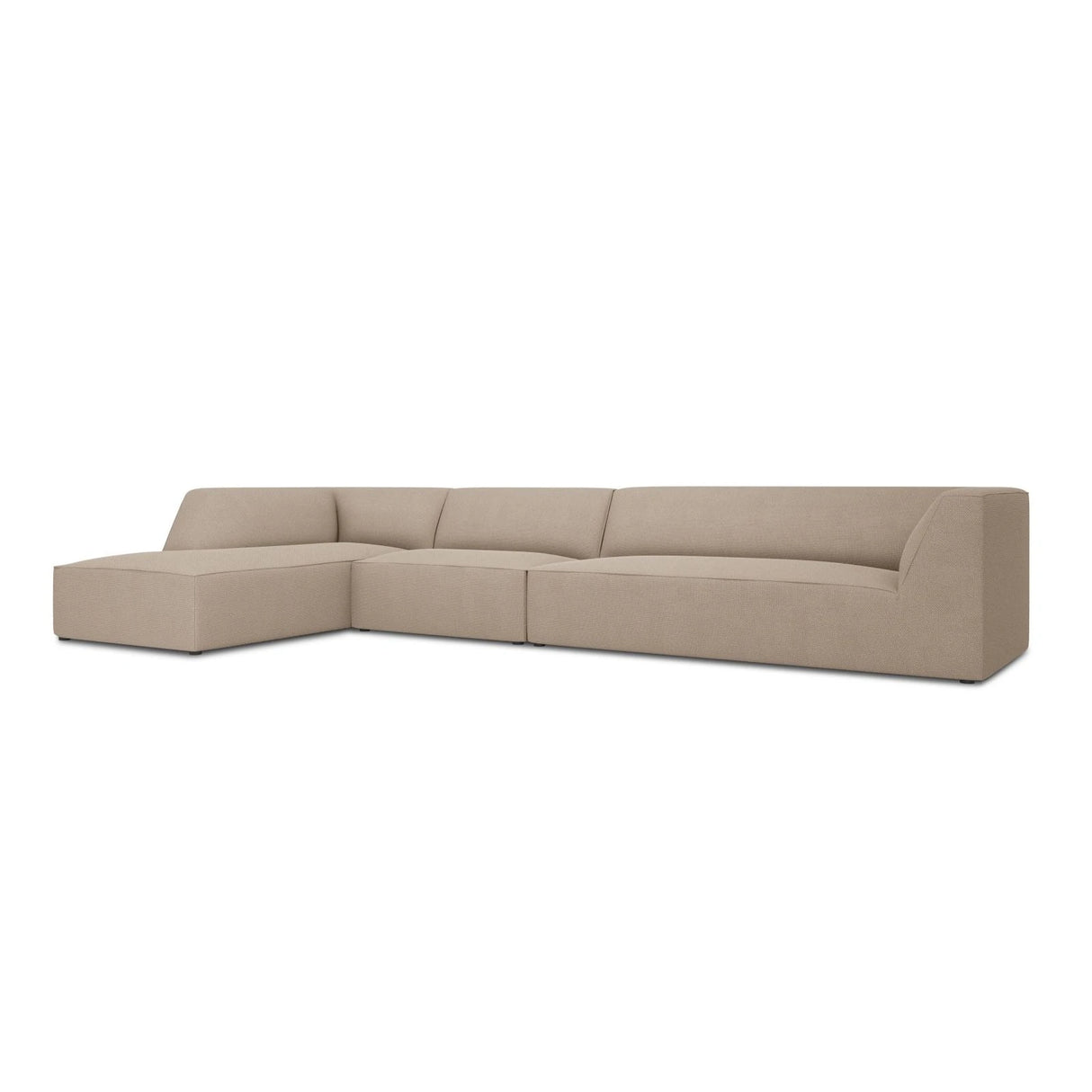 Ruby 5-Sitzer Ecksofa Links, mit Bezug aus Strukturierter Stoff (Ota7) in Dunkelbeige, 366x180 cm – Bild 3