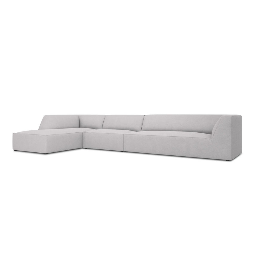 Ruby 5-Sitzer Ecksofa Links, mit Bezug aus Strukturierter Stoff (Ota9) in Hellgrau, 366x180 cm – Bild 3