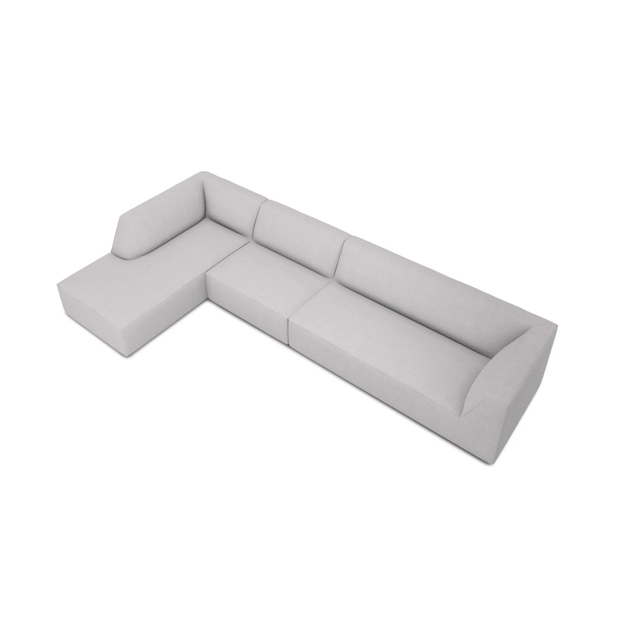 Ruby 5-Sitzer Ecksofa Links, mit Bezug aus Strukturierter Stoff (Ota9) in Hellgrau, 366x180 cm – Bild 5