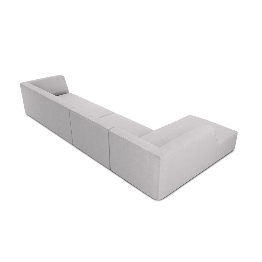 Ruby 5-Sitzer Ecksofa Links, mit Bezug aus Strukturierter Stoff (Ota9) in Hellgrau, 366x180 cm – Bild 6