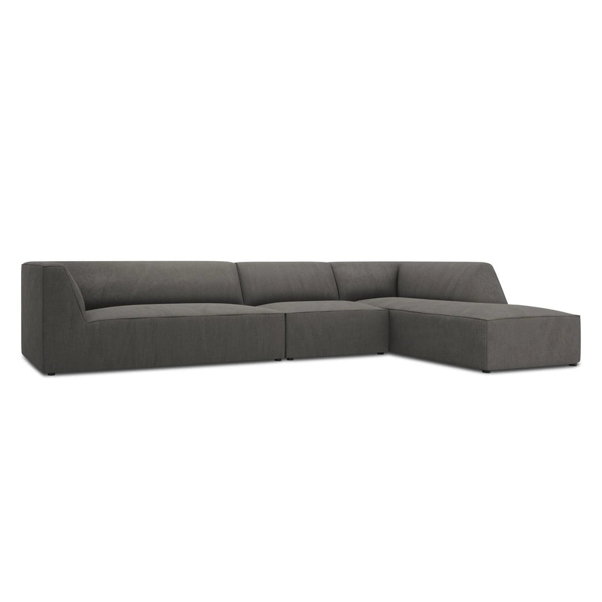 Ruby 5-Sitzer Ecksofa Rechts, mit Bezug aus Cord (ScaAnt) in Dunkelgrau, 366x180 cm – Bild 5