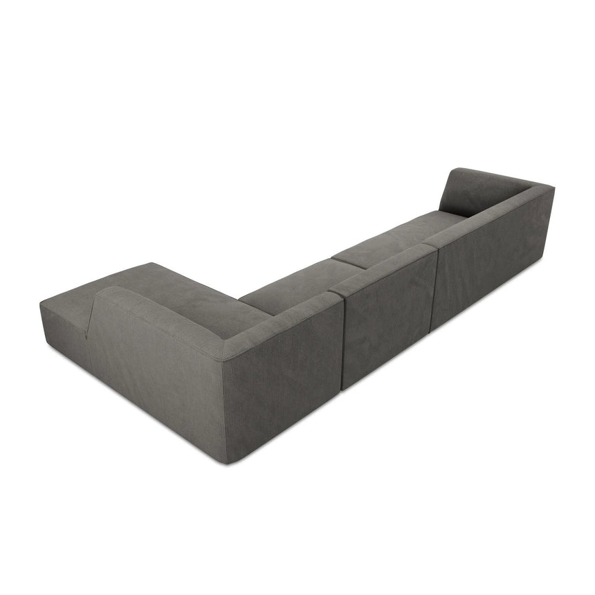 Ruby 5-Sitzer Ecksofa Rechts, mit Bezug aus Cord (ScaAnt) in Dunkelgrau, 366x180 cm – Bild 8