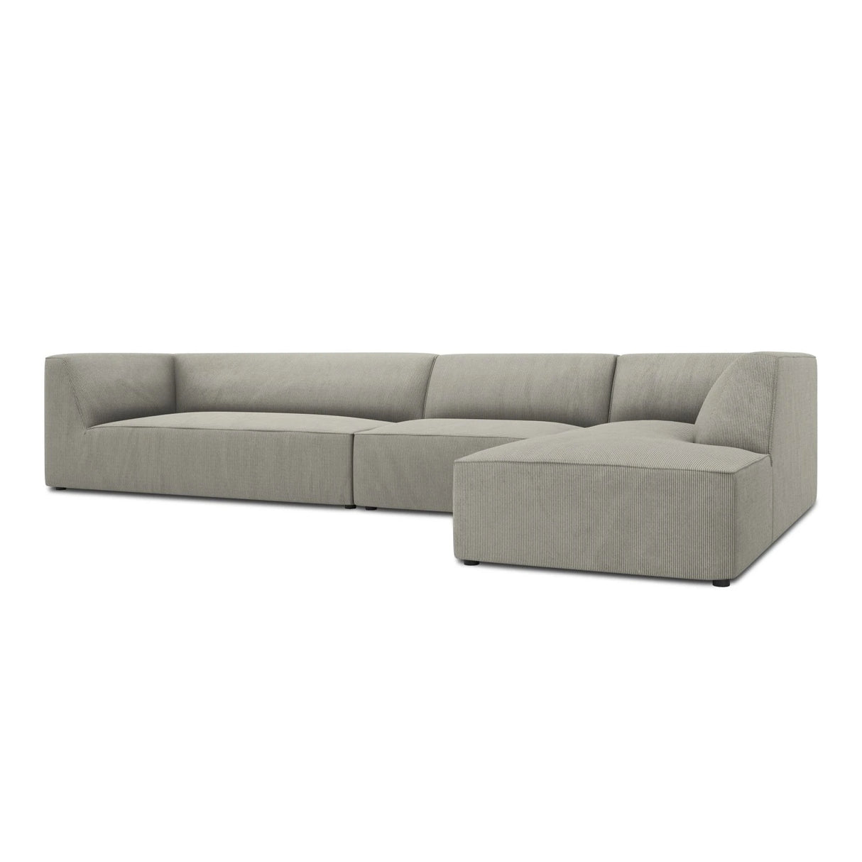 Ruby 5-Sitzer Ecksofa Rechts, mit Bezug aus Cord (ScaAsh) in Hellgrau, 366x180 cm – Bild 6