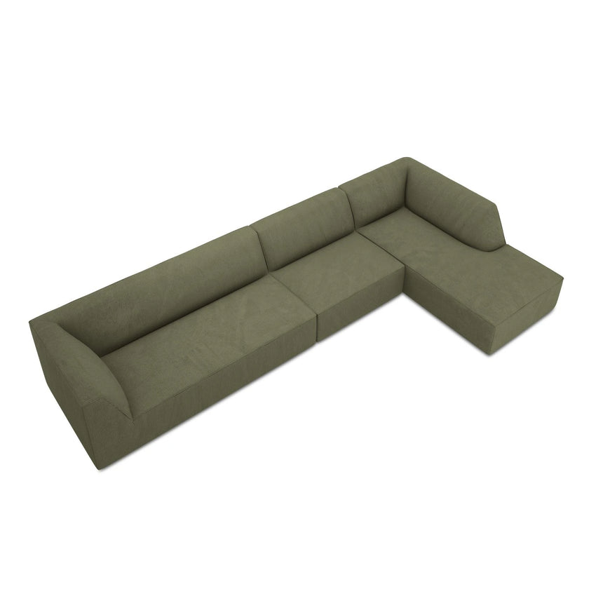 Ruby 5-Sitzer Ecksofa Rechts, mit Bezug aus Cord (ScaFor) in Grün, 366x180 cm – Bild 7