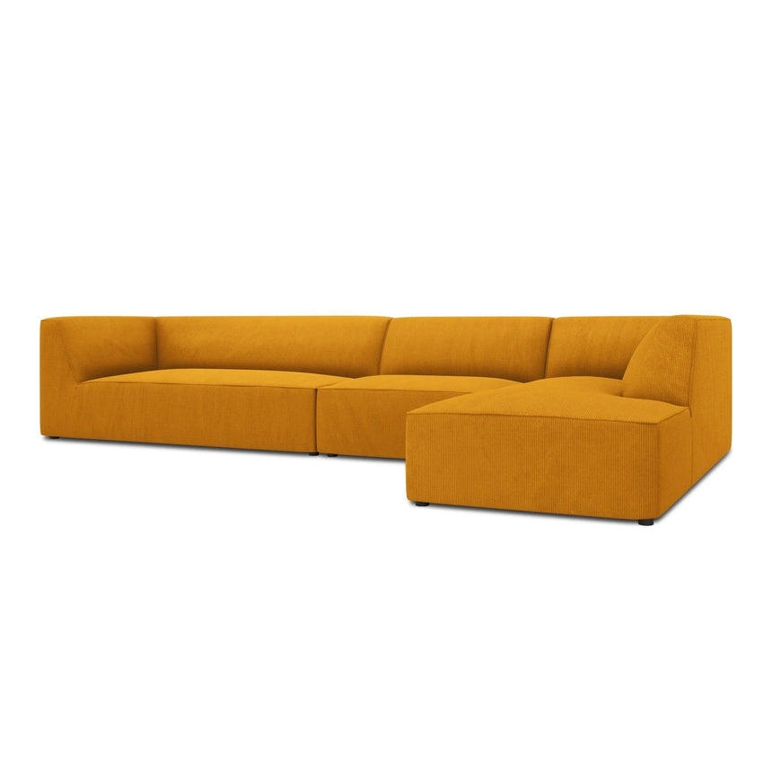 Ruby 5-Sitzer Ecksofa Rechts, mit Bezug aus Cord (ScaMos) in Gelb, 366x180 cm – Bild 6