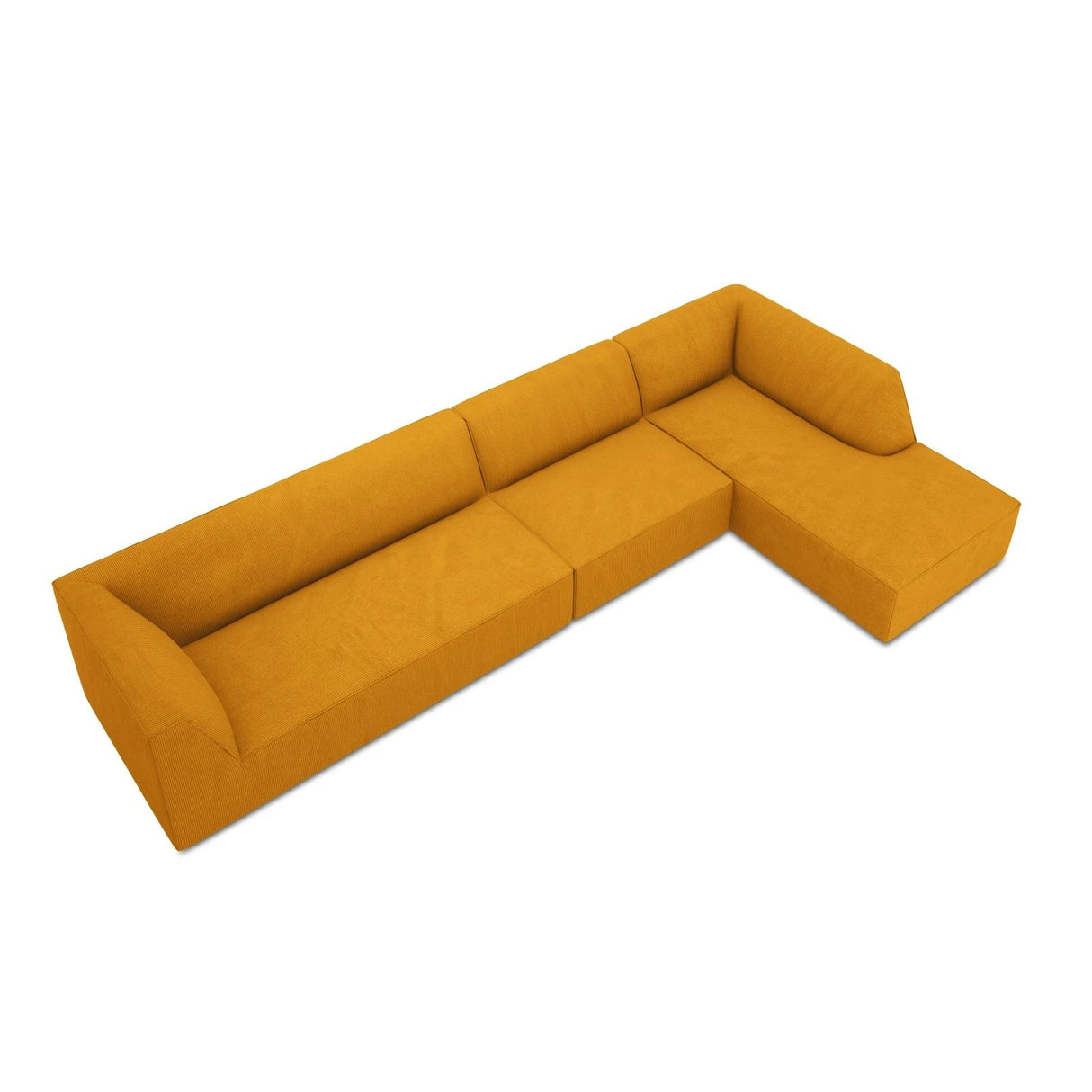Ruby 5-Sitzer Ecksofa Rechts, mit Bezug aus Cord (ScaMos) in Gelb, 366x180 cm – Bild 7