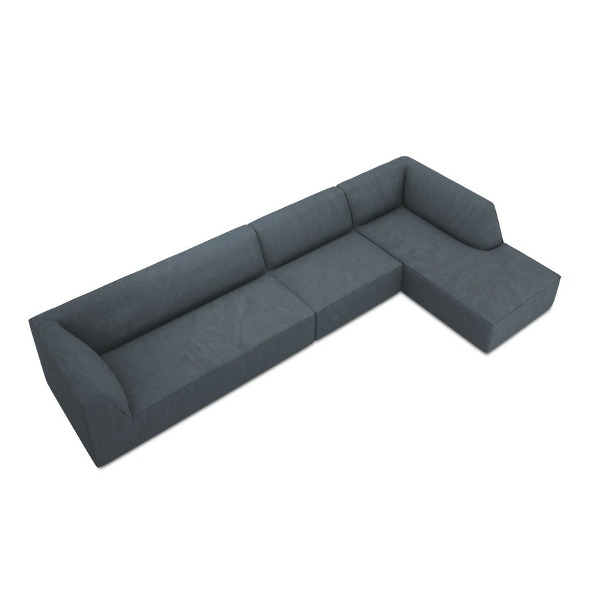 Ruby 5-Sitzer Ecksofa Rechts, mit Bezug aus Cord (ScaOce) in Blau, 366x180 cm – Bild 7