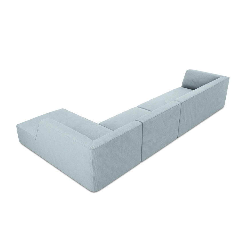 Ruby 5-Sitzer Ecksofa Rechts, mit Bezug aus Cord (ScaSky) in Hellblau, 366x180 cm – Bild 8