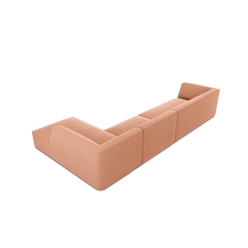 Ruby 5-Sitzer Ecksofa Rechts, mit Bezug aus Samt (Sal11) in Rosa, 366x180 cm – Bild 8