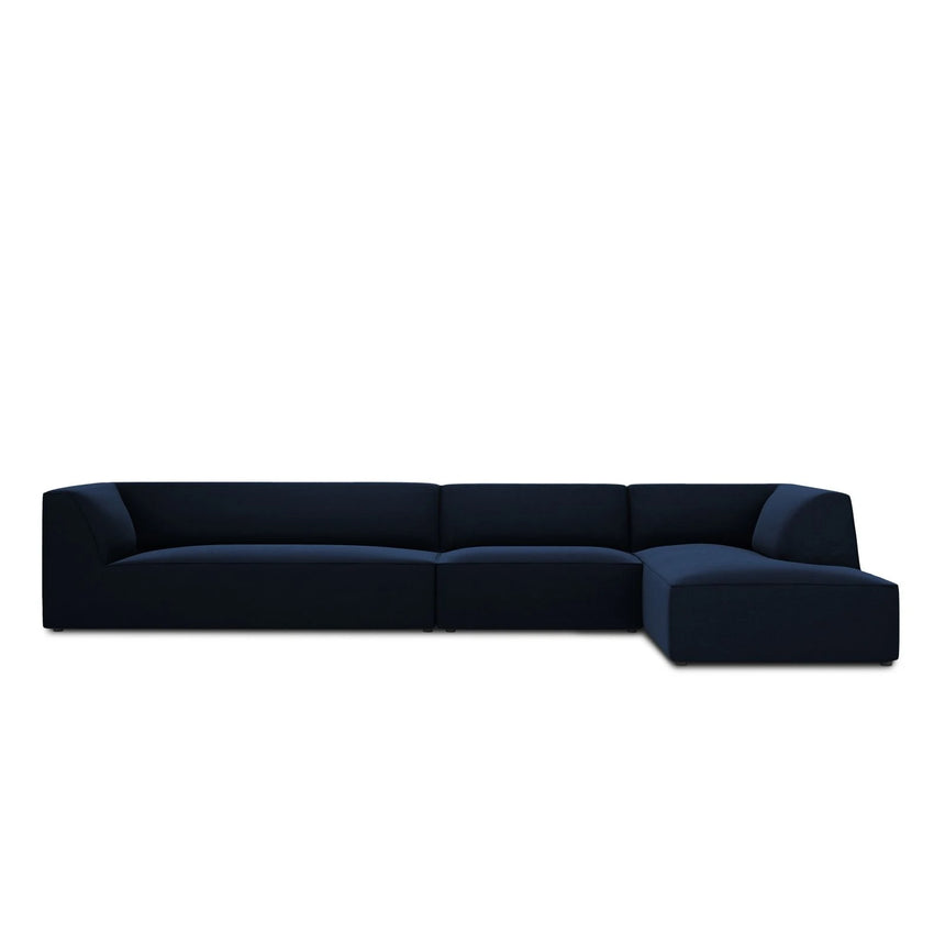 Ruby 5-Sitzer Ecksofa Rechts, mit Bezug aus Samt (Sal5) in Königsblau, 366x180 cm – Bild 1