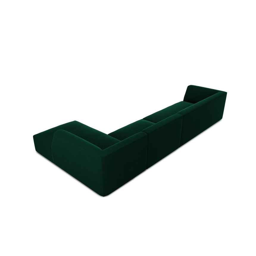 Ruby 5-Sitzer Ecksofa Rechts, mit Bezug aus Samt (Sal7) in Flaschengrün, 366x180 cm – Bild 8