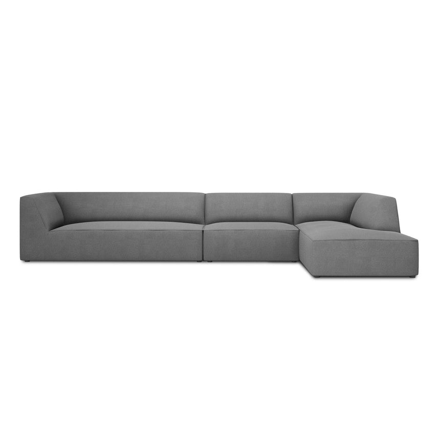 Ruby 5-Sitzer Ecksofa Rechts, mit Bezug aus Strukturierter Stoff (Ota11) in Grau, 366x180 cm – Bild 1