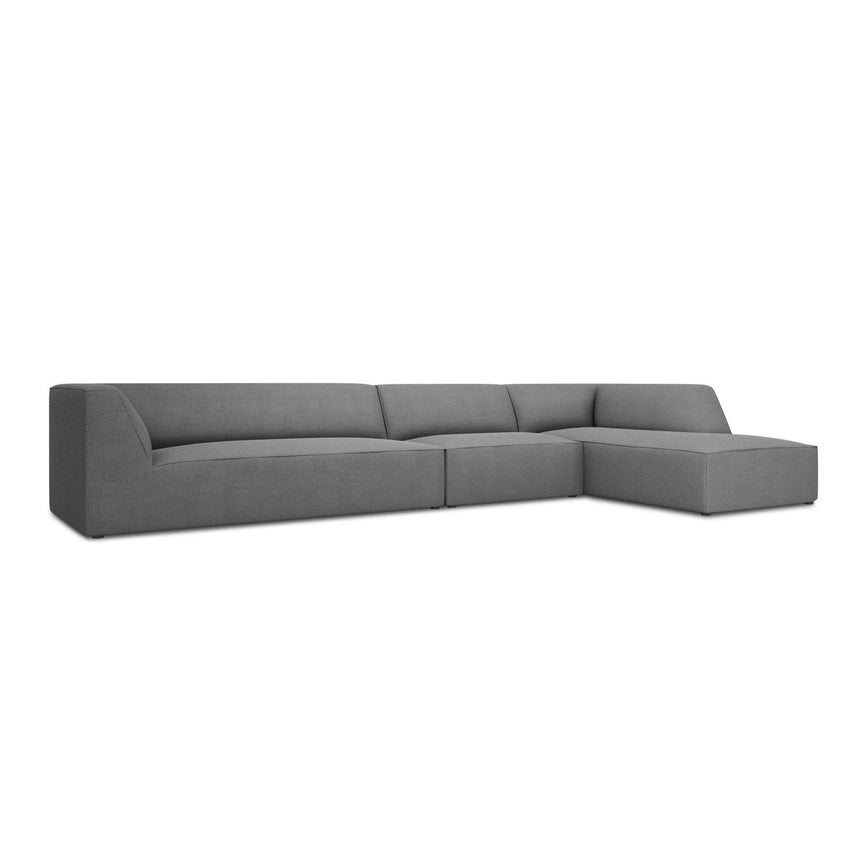 Ruby 5-Sitzer Ecksofa Rechts, mit Bezug aus Strukturierter Stoff (Ota11) in Grau, 366x180 cm – Bild 3