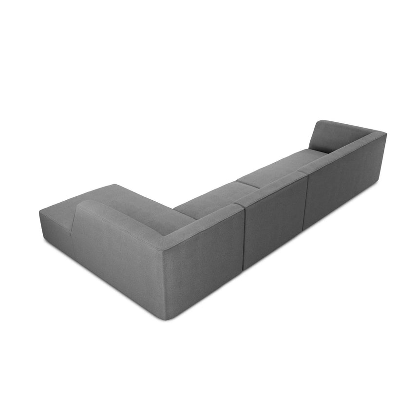 Ruby 5-Sitzer Ecksofa Rechts, mit Bezug aus Strukturierter Stoff (Ota11) in Grau, 366x180 cm – Bild 6