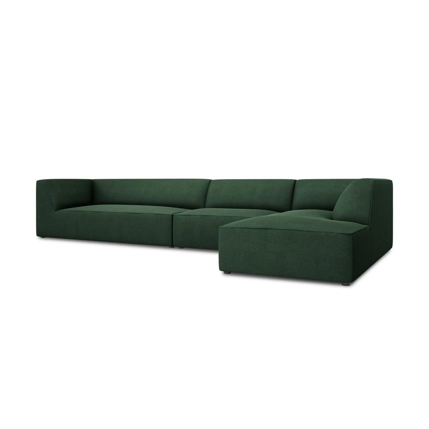Ruby 5-Sitzer Ecksofa Rechts, mit Bezug aus Strukturierter Stoff (Ota14) in Grün, 366x180 cm – Bild 4