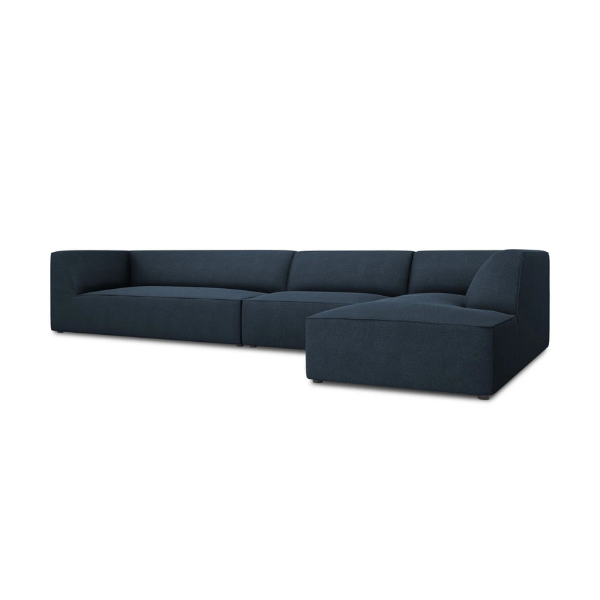 Ruby 5-Sitzer Ecksofa Rechts, mit Bezug aus Strukturierter Stoff (Ota18) in Marineblau, 366x180 cm – Bild 4
