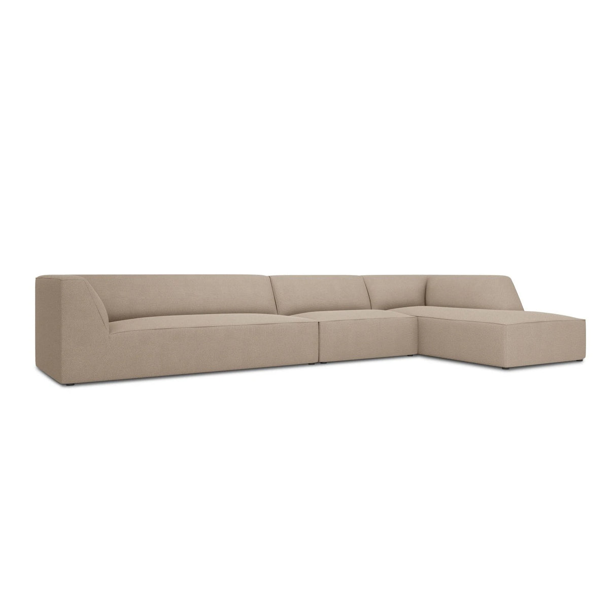 Ruby 5-Sitzer Ecksofa Rechts, mit Bezug aus Strukturierter Stoff (Ota7) in Dunkelbeige, 366x180 cm – Bild 3