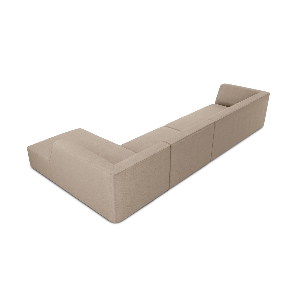 Ruby 5-Sitzer Ecksofa Rechts, mit Bezug aus Strukturierter Stoff (Ota7) in Dunkelbeige, 366x180 cm – Bild 6