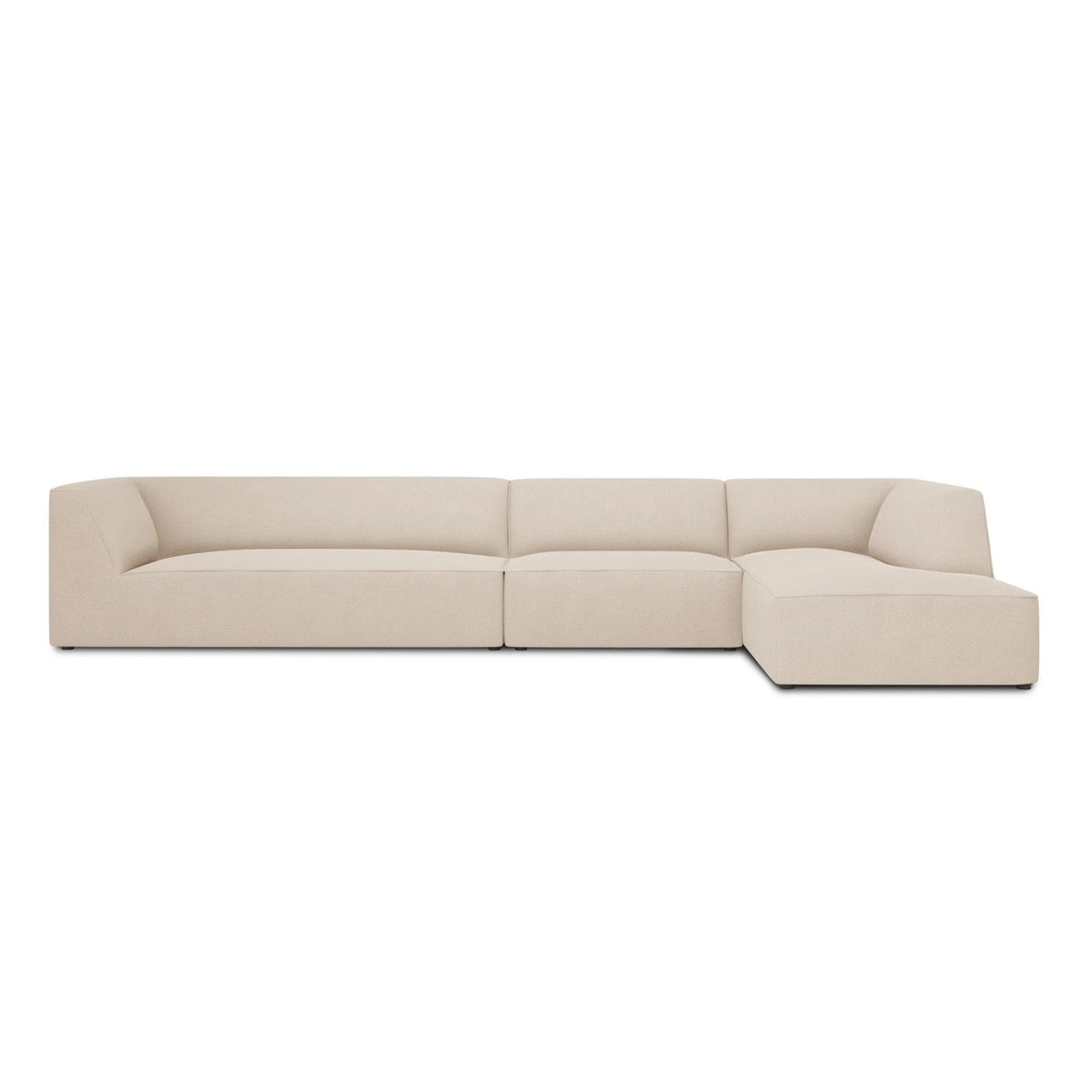 Ruby 5-Sitzer Ecksofa Rechts, mit Bezug aus Strukturierter Stoff (Ota8) in Beige, 366x180 cm – Bild 1