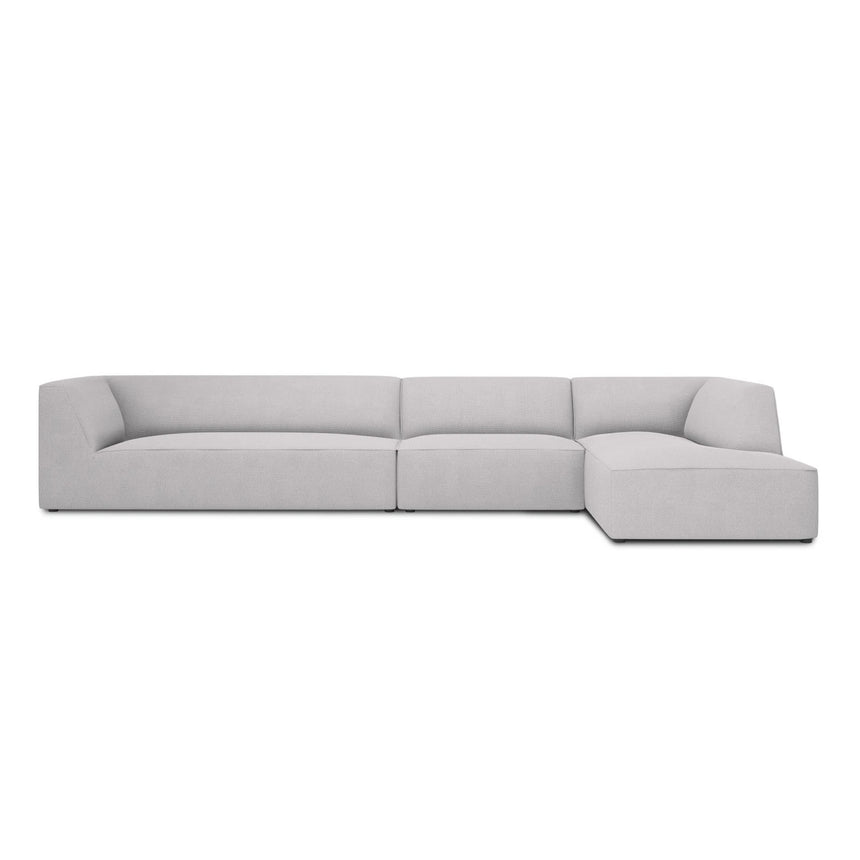 Ruby 5-Sitzer Ecksofa Rechts, mit Bezug aus Strukturierter Stoff (Ota9) in Hellgrau, 366x180 cm – Bild 1