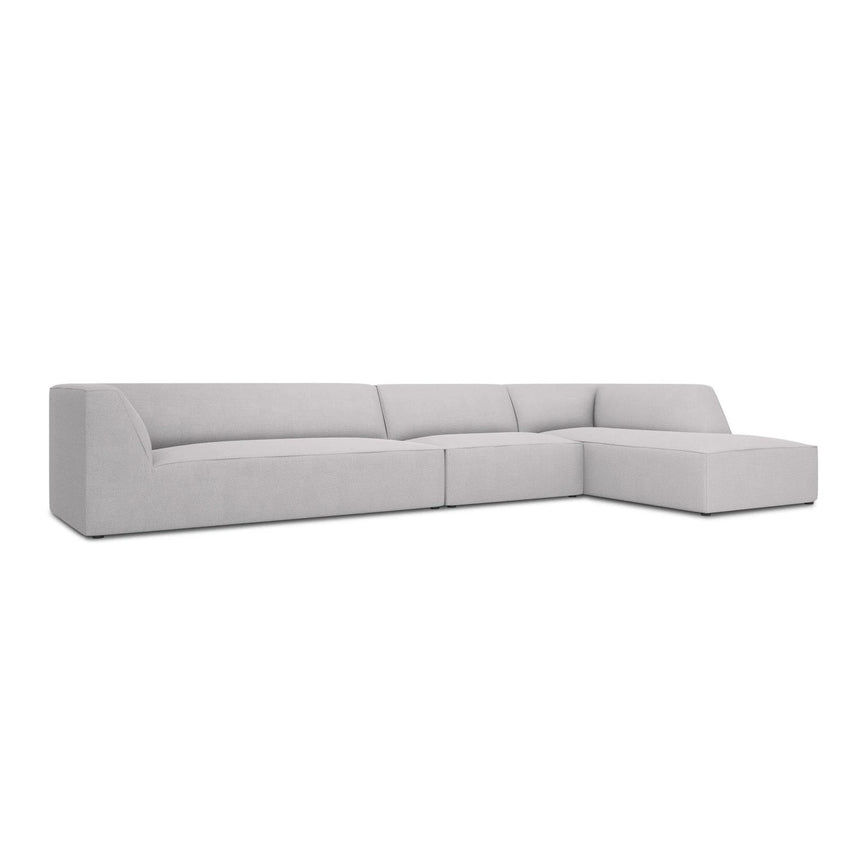 Ruby 5-Sitzer Ecksofa Rechts, mit Bezug aus Strukturierter Stoff (Ota9) in Hellgrau, 366x180 cm – Bild 3