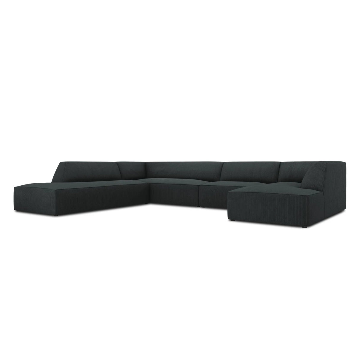 Ruby 7-Sitzer Panorama-Sofa Links, mit Bezug in Cord (ScaBla) in Schwarz, 366x273 cm – Bild 5