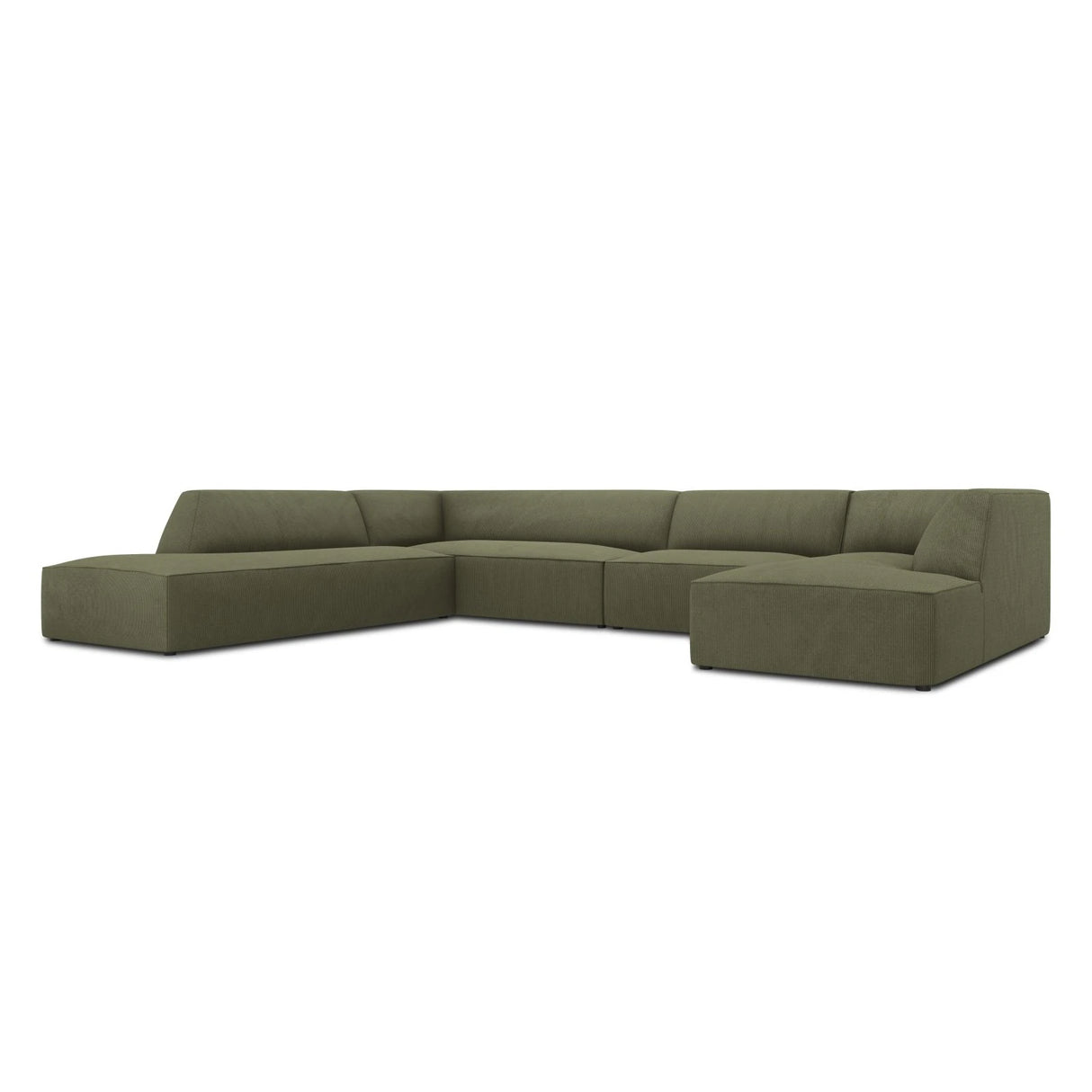 Ruby 7-Sitzer Panorama-Sofa Links, mit Bezug in Cord (ScaFor) in Grün, 366x273 cm – Bild 5