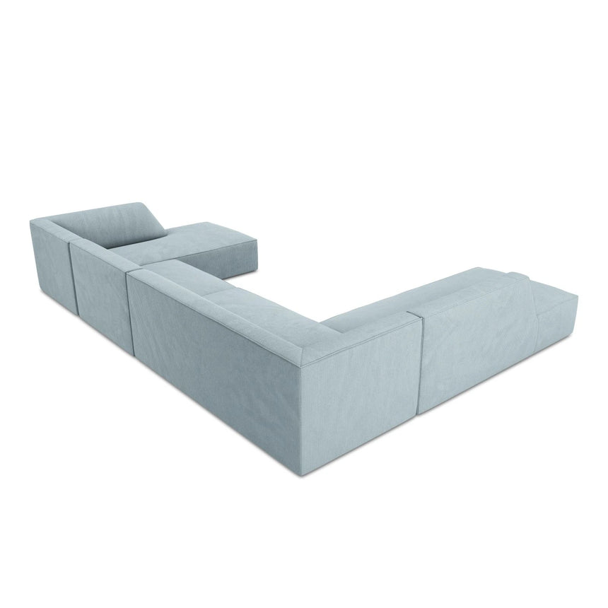 Ruby 7-Sitzer Panorama-Sofa Links, mit Bezug in Cord (ScaSky) in Hellblau, 366x273 cm – Bild 7