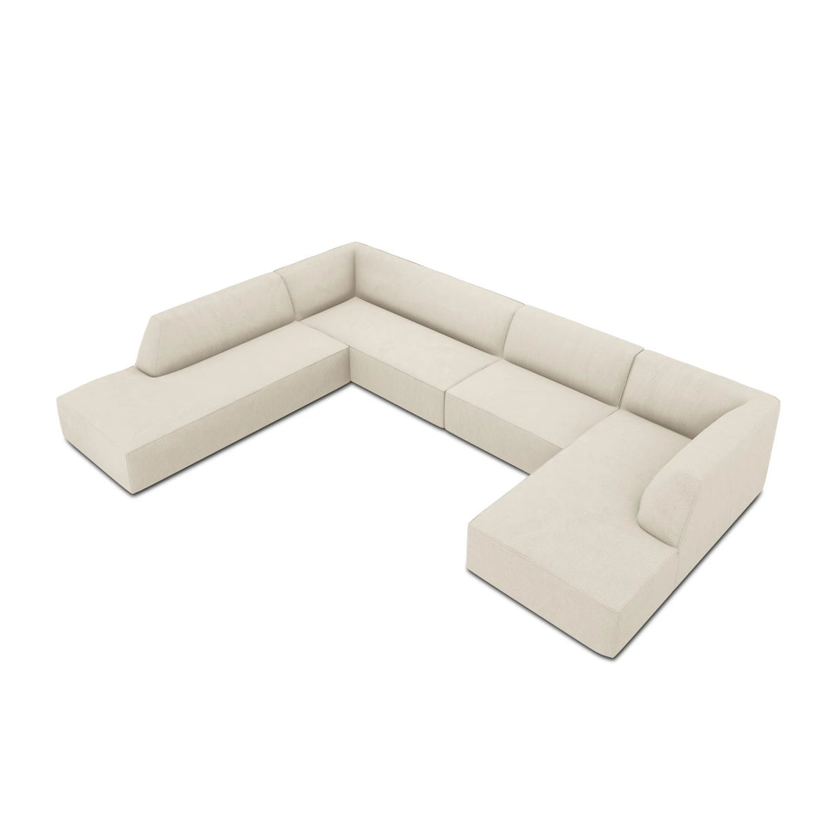 Ruby 7-Sitzer Panorama-Sofa Links, mit Bezug in Samt, Cord oder Strukturstoff, 366x273 cm – Bild 6