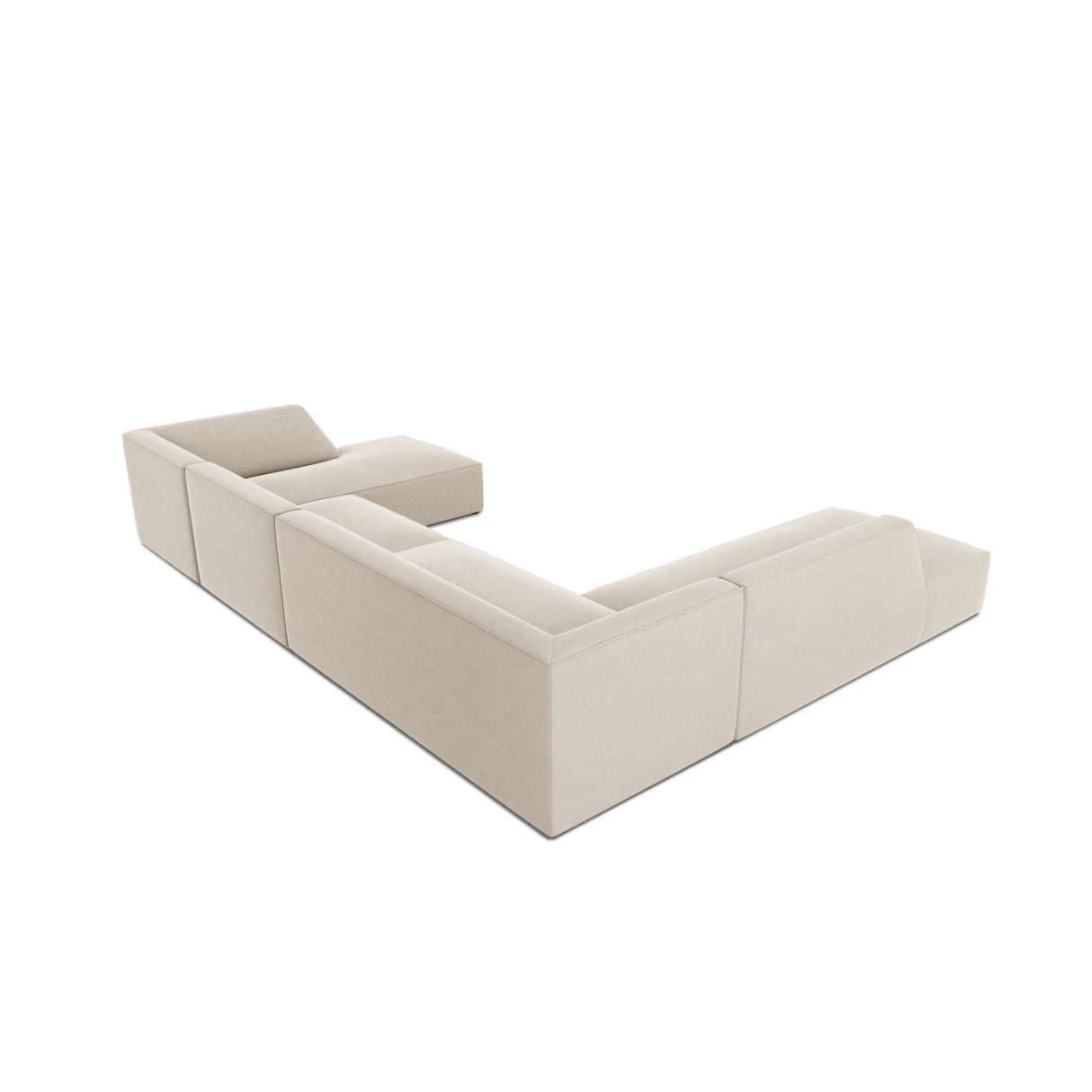 Ruby 7-Sitzer Panorama-Sofa Links, mit Bezug in Samt (Sal1) in Beige, 366x273 cm – Bild 7