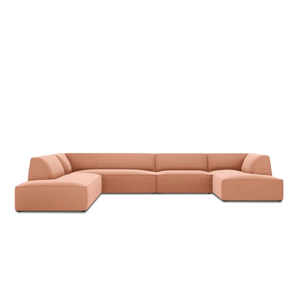 Ruby 7-Sitzer Panorama-Sofa Links, mit Bezug in Samt (Sal11) in Rosa, 366x273 cm – Bild 1
