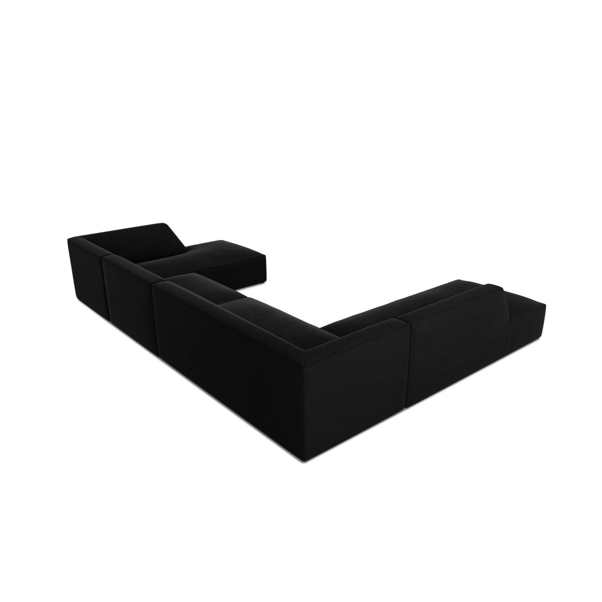 Ruby 7-Sitzer Panorama-Sofa Links, mit Bezug in Samt (Sal19) in Schwarz, 366x273 cm – Bild 7