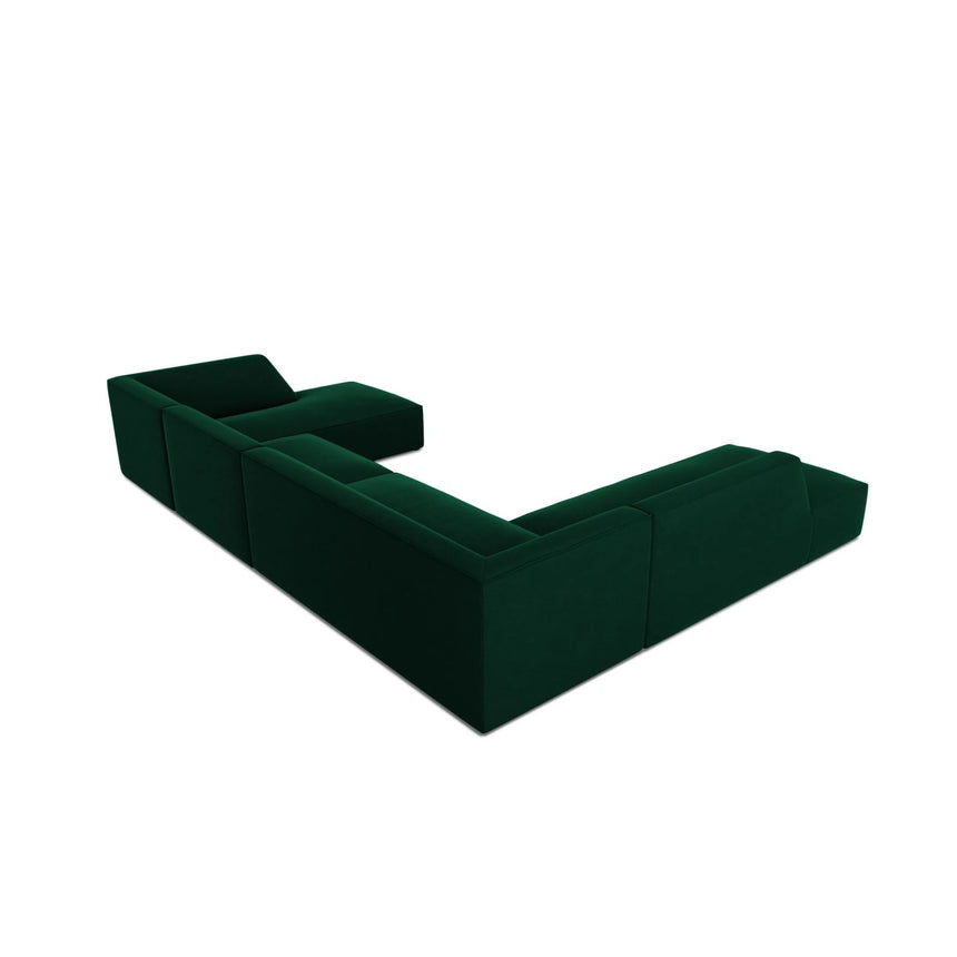 Ruby 7-Sitzer Panorama-Sofa Links, mit Bezug in Samt (Sal7) in Flaschengrün, 366x273 cm – Bild 7