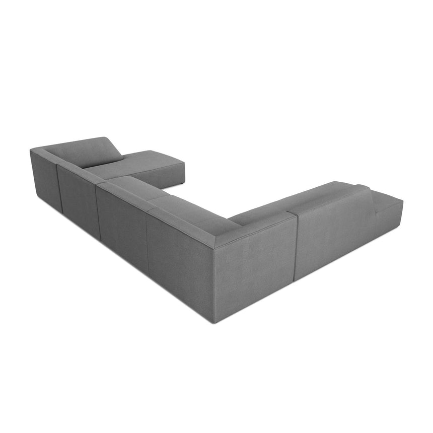 Ruby 7-Sitzer Panorama-Sofa Links, mit Bezug in Strukturierter Stoff (Ota11) in Grau, 366x273 cm – Bild 5