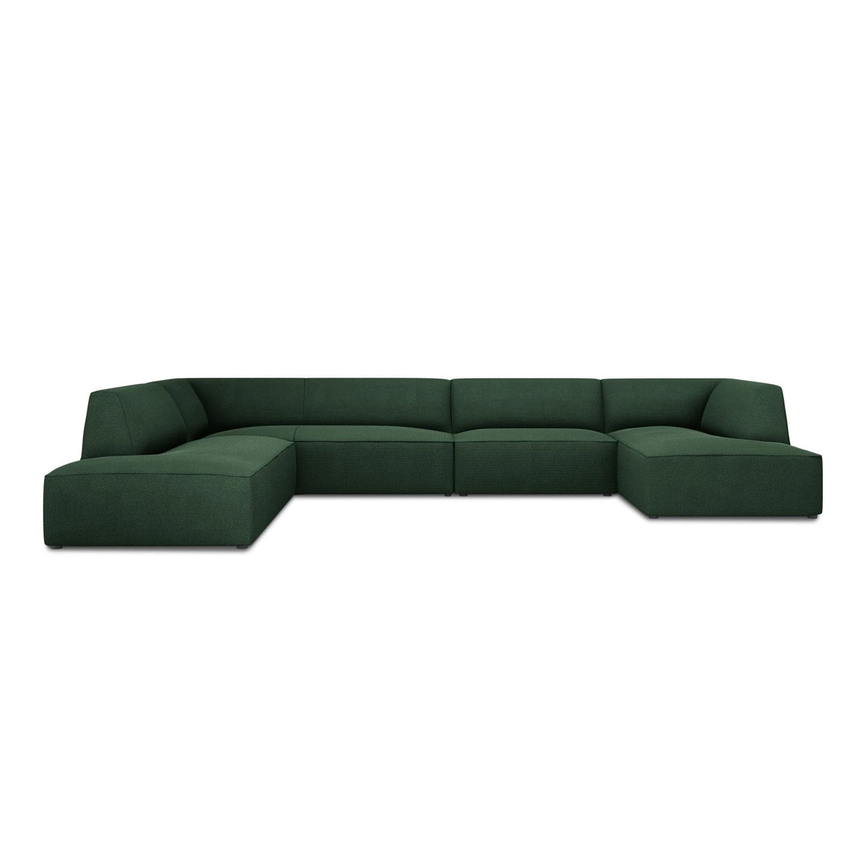 Ruby 7-Sitzer Panorama-Sofa Links, mit Bezug in Strukturierter Stoff (Ota14) in Grün, 366x273 cm – Bild 1