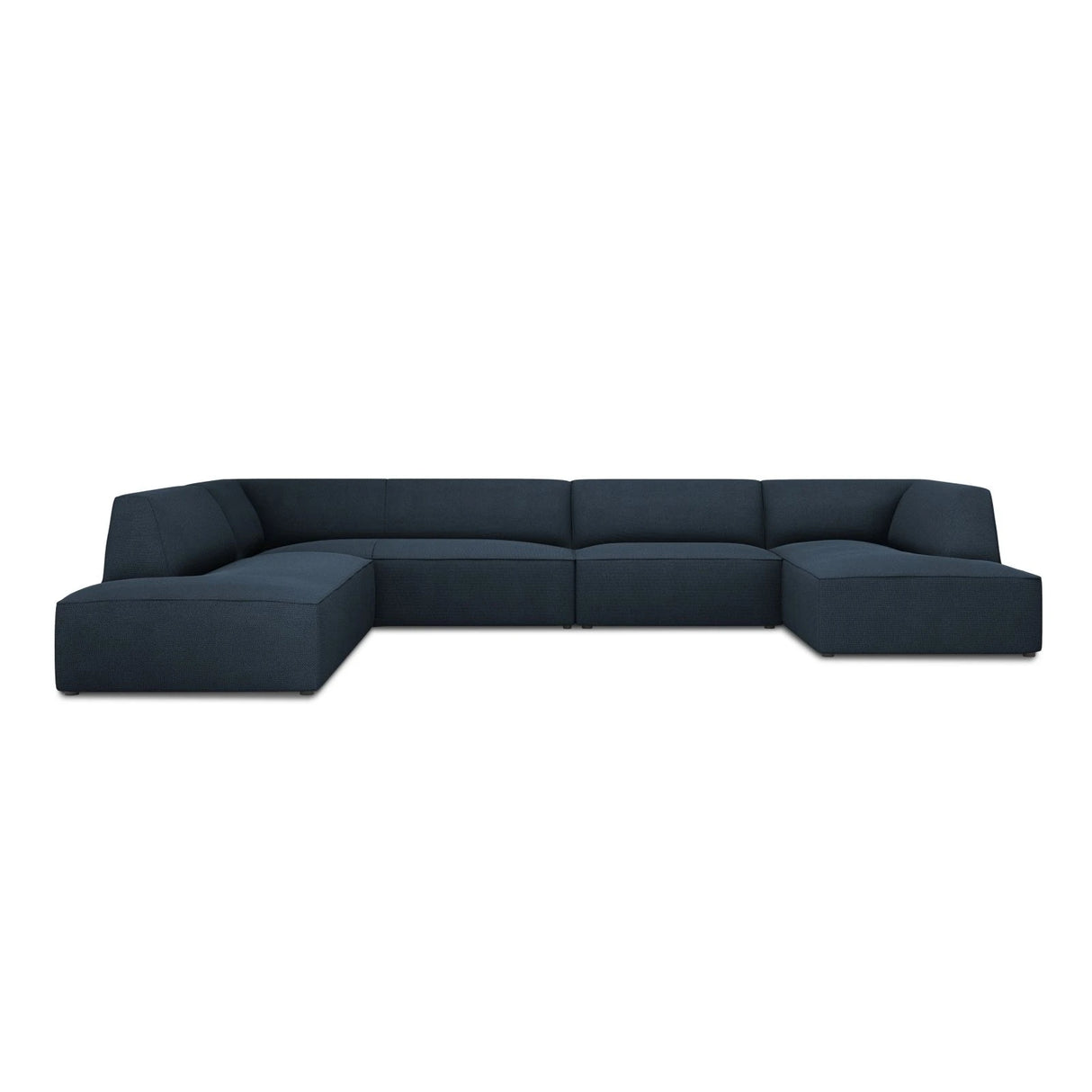 Ruby 7-Sitzer Panorama-Sofa Links, mit Bezug in Strukturierter Stoff (Ota18) in Marineblau, 366x273 cm – Bild 1