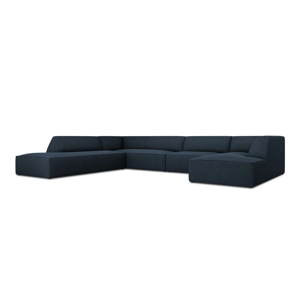 Ruby 7-Sitzer Panorama-Sofa Links, mit Bezug in Strukturierter Stoff (Ota18) in Marineblau, 366x273 cm – Bild 3