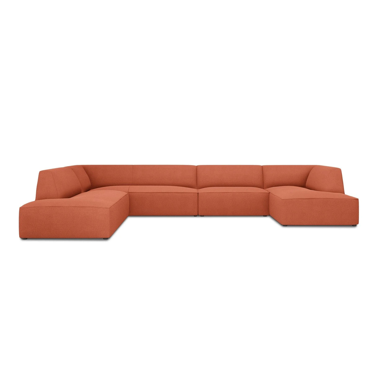 Ruby 7-Sitzer Panorama-Sofa Links, mit Bezug in Strukturierter Stoff (Ota2) in Coral, 366x273 cm – Bild 1
