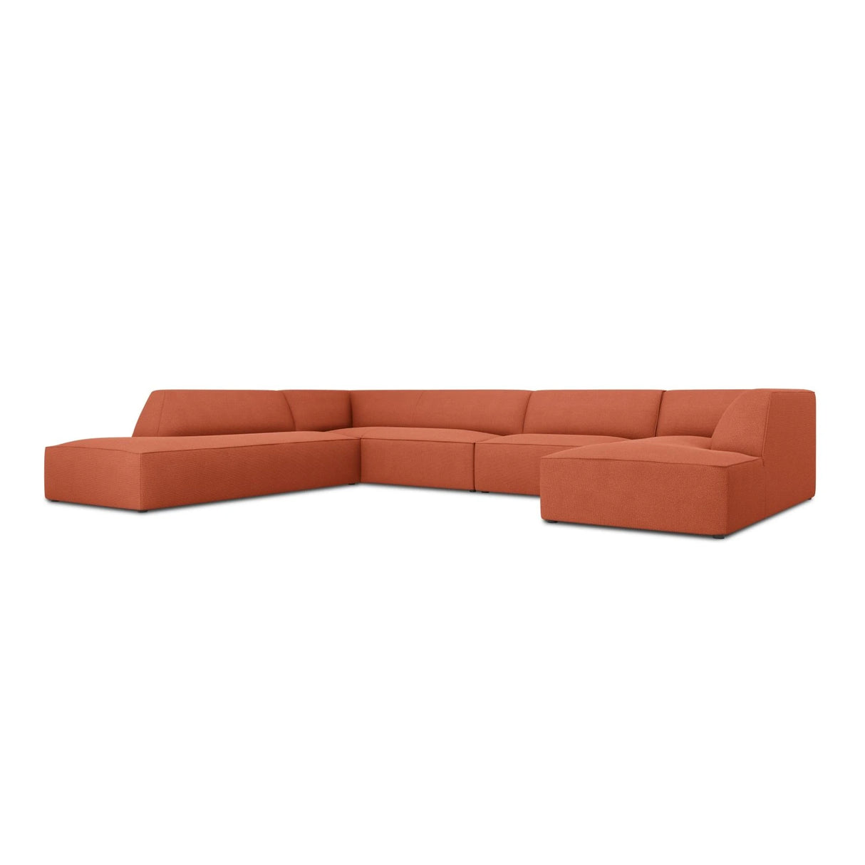 Ruby 7-Sitzer Panorama-Sofa Links, mit Bezug in Strukturierter Stoff (Ota2) in Coral, 366x273 cm – Bild 2