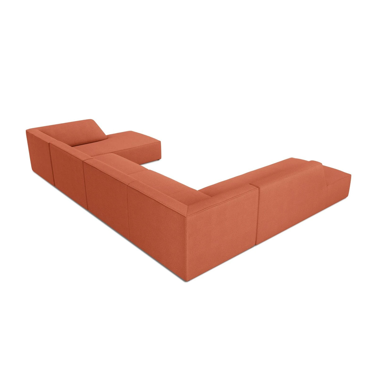 Ruby 7-Sitzer Panorama-Sofa Links, mit Bezug in Strukturierter Stoff (Ota2) in Coral, 366x273 cm – Bild 4