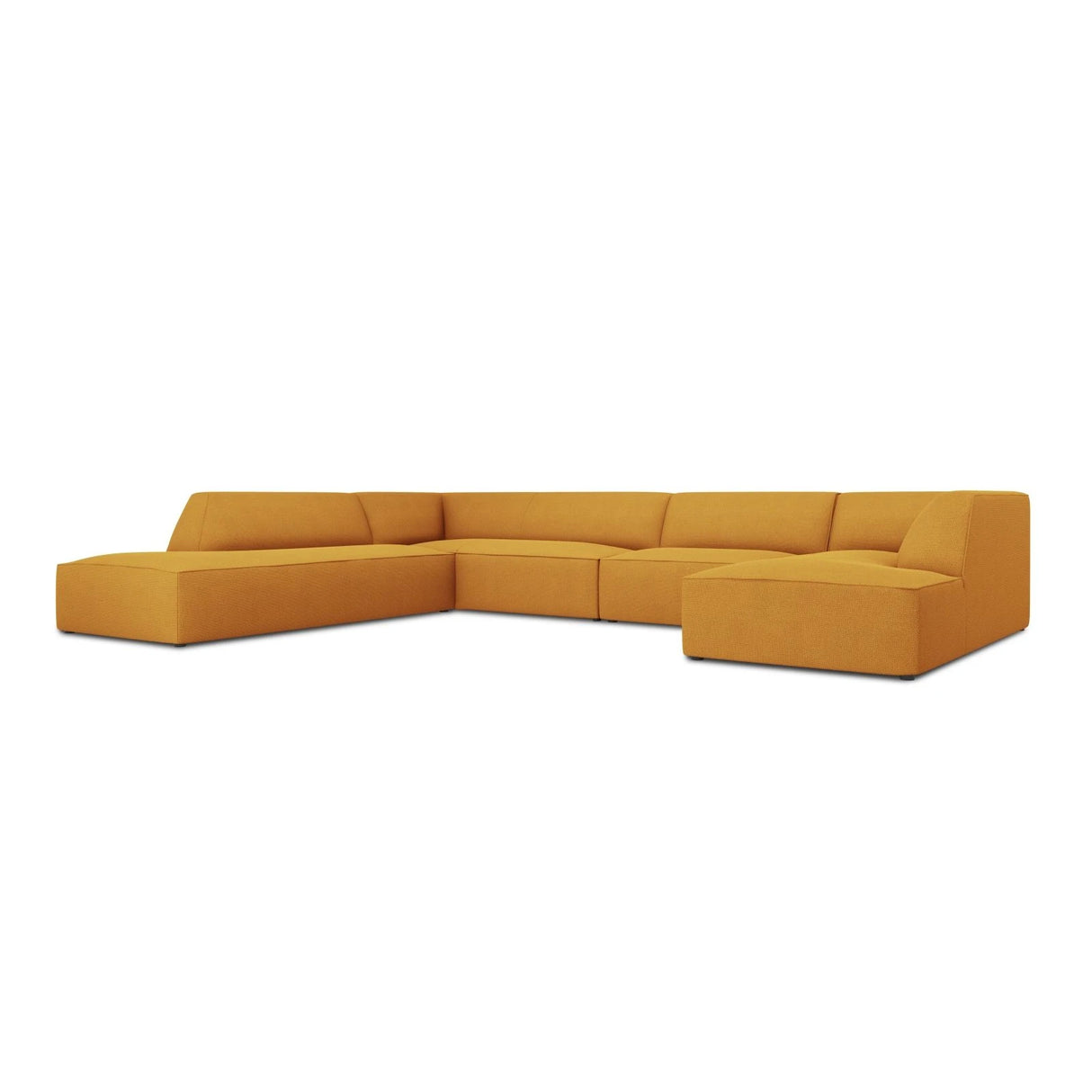 Ruby 7-Sitzer Panorama-Sofa Links, mit Bezug in Strukturierter Stoff (Ota4) in Gelb, 366x273 cm – Bild 3