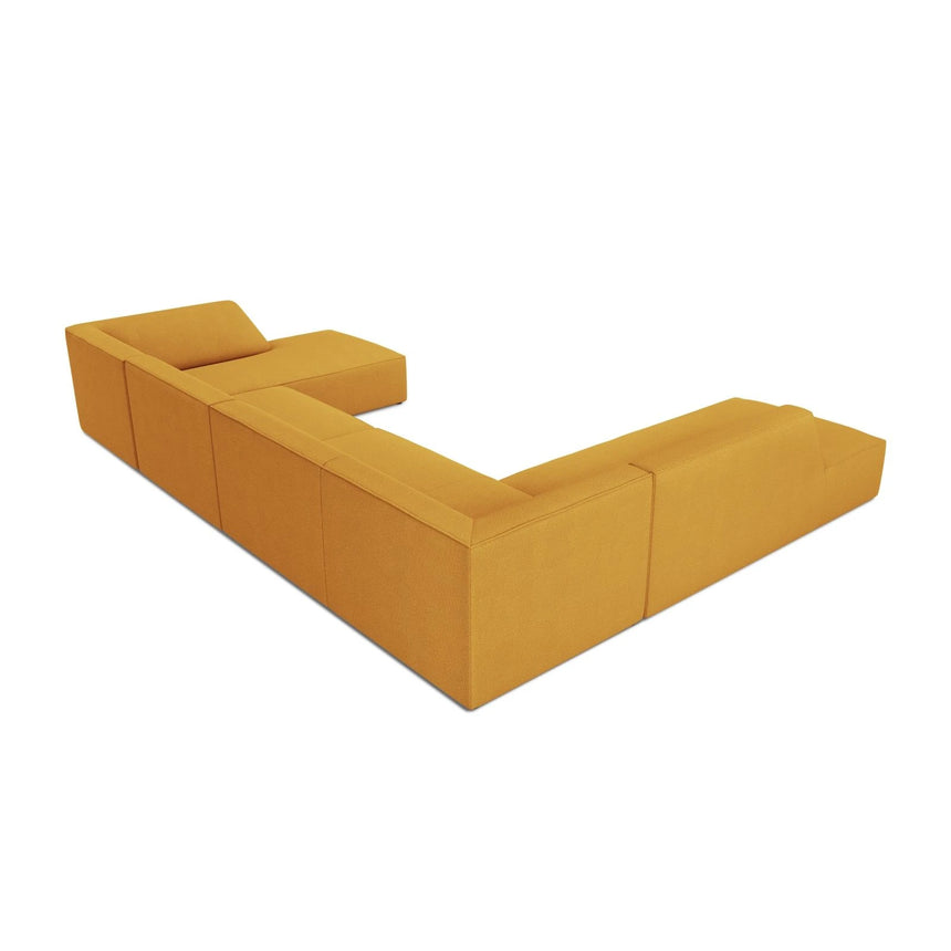 Ruby 7-Sitzer Panorama-Sofa Links, mit Bezug in Strukturierter Stoff (Ota4) in Gelb, 366x273 cm – Bild 5