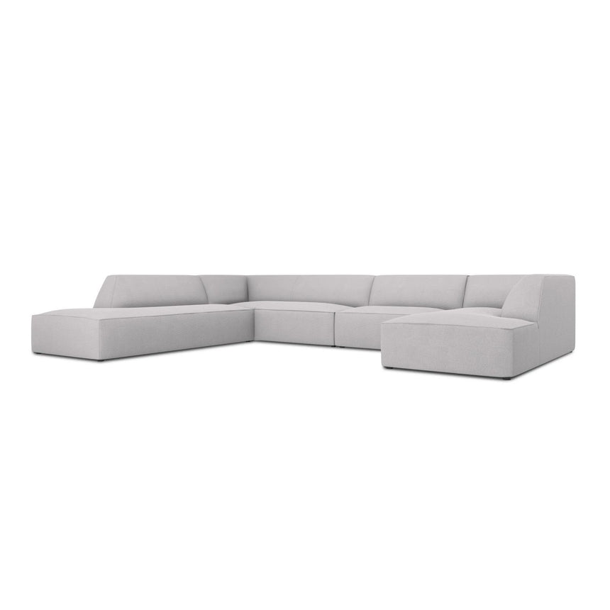 Ruby 7-Sitzer Panorama-Sofa Links, mit Bezug in Strukturierter Stoff (Ota9) in Hellgrau, 366x273 cm – Bild 3