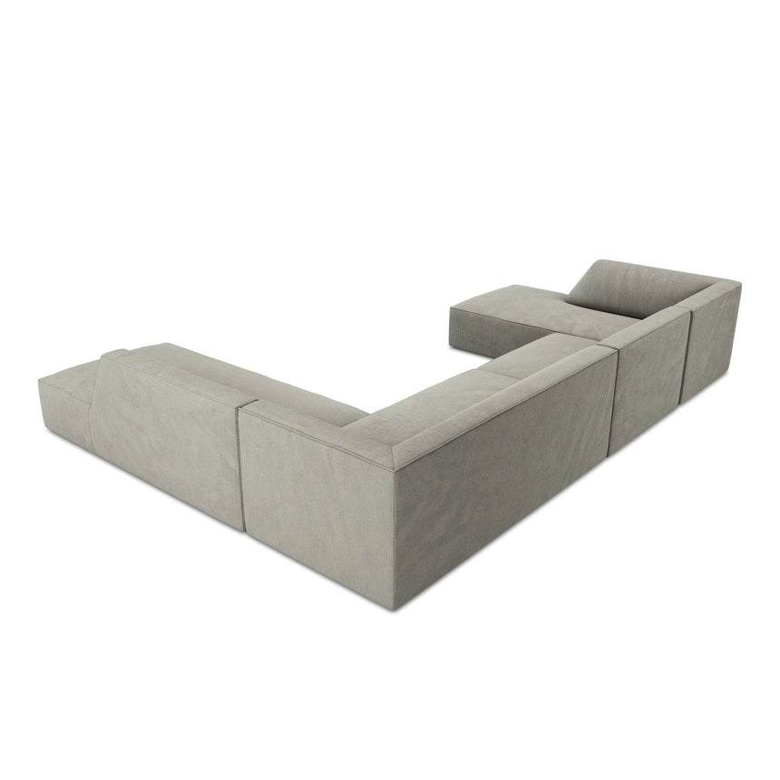 Ruby 7-Sitzer Panorama-Sofa Rechts, mit Bezug in Cord (ScaAsh) in Hellgrau, 366x273 cm – Bild 7